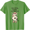 Funny Western Cow Pregnancy Announcement Thanksgiving Pregnancy Announcement Funny Cowgirl Mama to Be T-Shirt - Grass Green