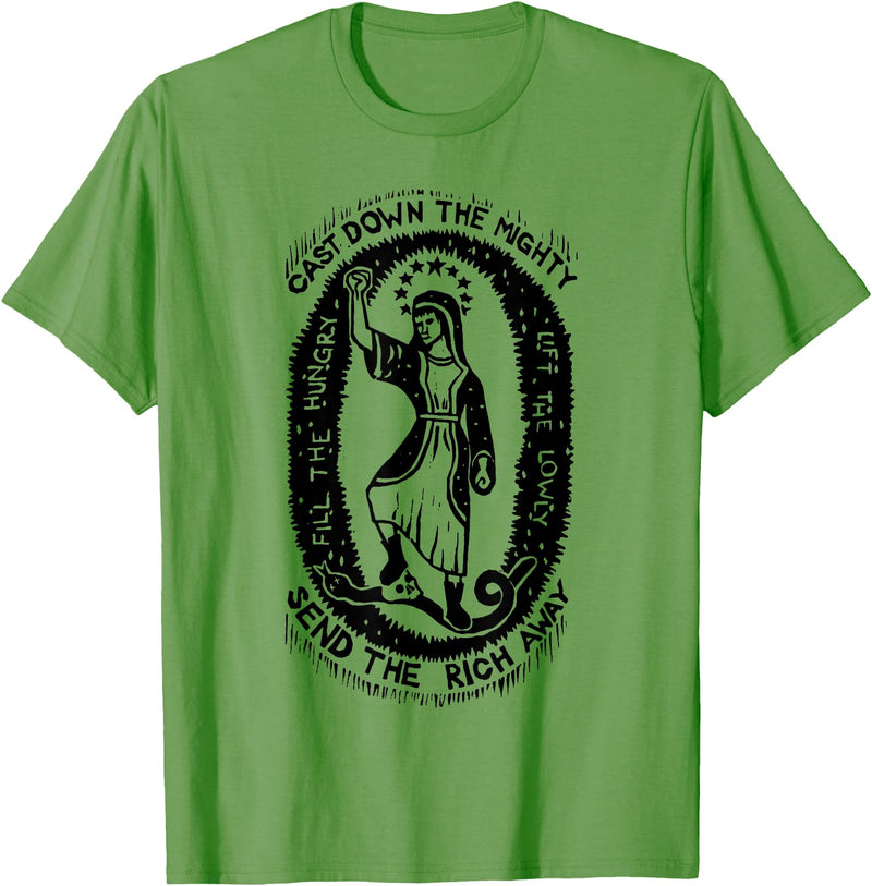 Cast Down The Mighty Send The Rich Away Halloween T-Shirt - Grass Green