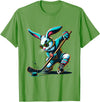 Easter Bunny Hockey Player Rabbit Egg Men Women Boys Kids T-Shirt in Grass Green