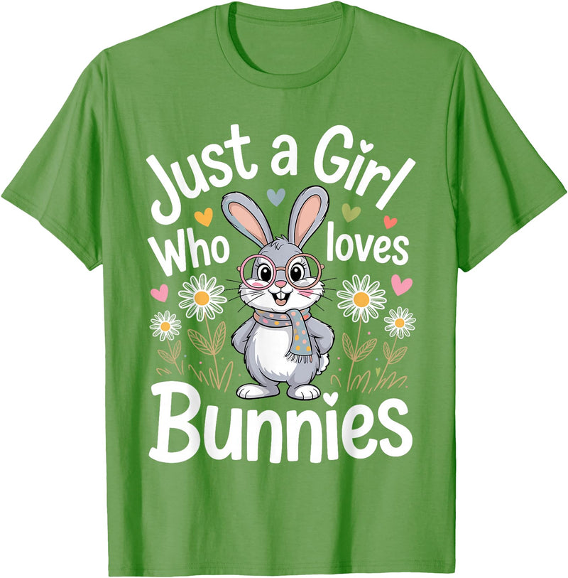 Bunny Art for Women Girls Mom Rabbit Hare Easter Bunny T-Shirt in Grass Green