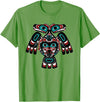 Tribal America Alaska Native American Indian Tlingit Eagle Bear Clan Spirit T-Shirt - Grass Green