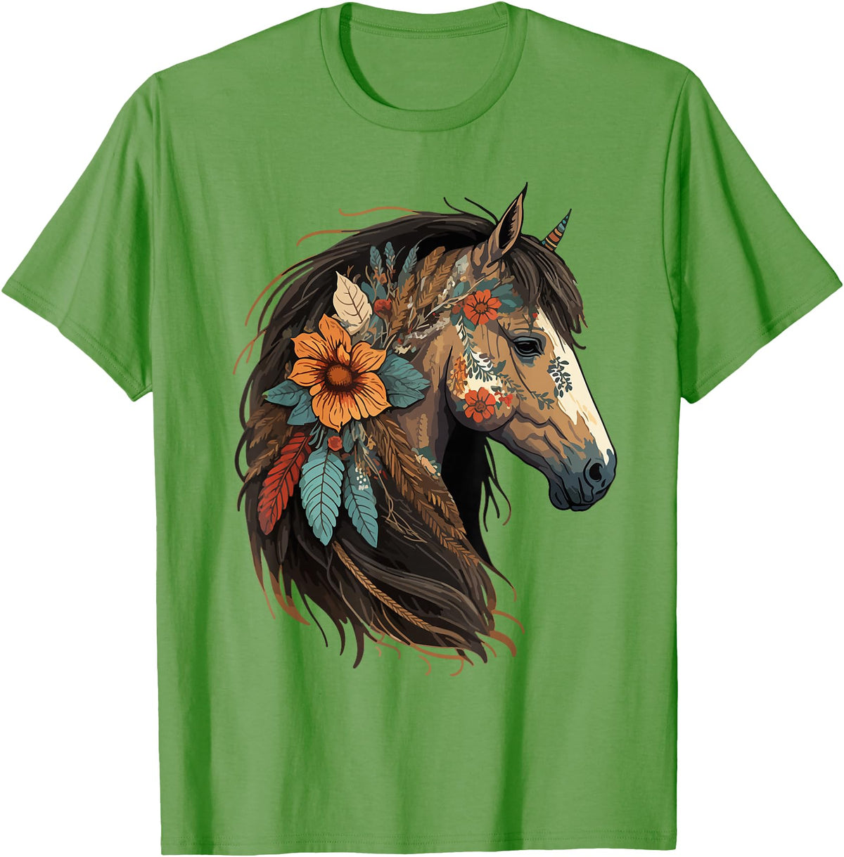Just a girl who loves horses Co. Equestrian Horse Lover Western Cowgirl Horseback Riding T-Shirt - Grass Green