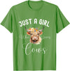 Just A Girl Who Loves Cows Tee Just a Girl Who Loves Cows Funny Cute Cow for Girls Women T-Shirt - Grass Green