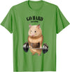 Hamster Muscle Training with Barbell Shrug Bar Fitness Gym T-Shirt - Grass Green
