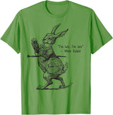 Retro Alice Wonderland White Rabbit I'm Late T-Shirt in Grass Green