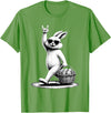 Funny Bunny Rabbit Rock on Men Women Kids Easter Day T-Shirt in Grass Green