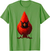I just really like animals Angry Cardinal Artwork Red Bird Nature Wildlife Graphic T-Shirt - Grass Green