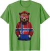 Cool Norwegian Roots Norway Norway Roots Bear Norge Norwegian Flag T-Shirt - Grass Green
