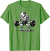 Strong Guinea Pig Lifting Fitness Workout Cool Muscular Guinea Pig Bodybuilder Fitness Power Gym T-Shirt - Grass Green