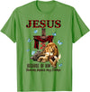 Unknow FAITH Jesus Lion Lamb Heaven Know My Name T-Shirt - Grass Green