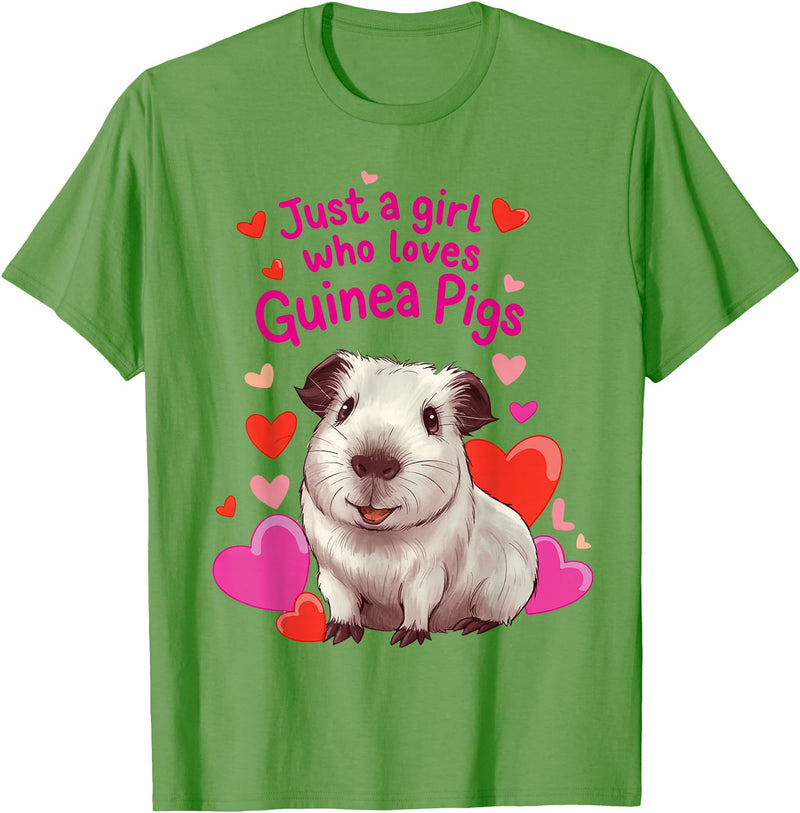 Loves Guinea Pigs Cute By TEERA Funny Just a Girl Who Loves Guinea Pigs Cute Pet Gifts T-Shirt - Grass Green
