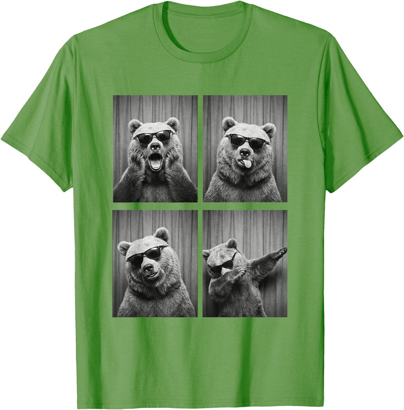 Funny Bear PhotoBooth Stuff Accessories & Gifts Bear PhotoBooth Sunglasses Funny Dab Bears Lover T-Shirt - Grass Green