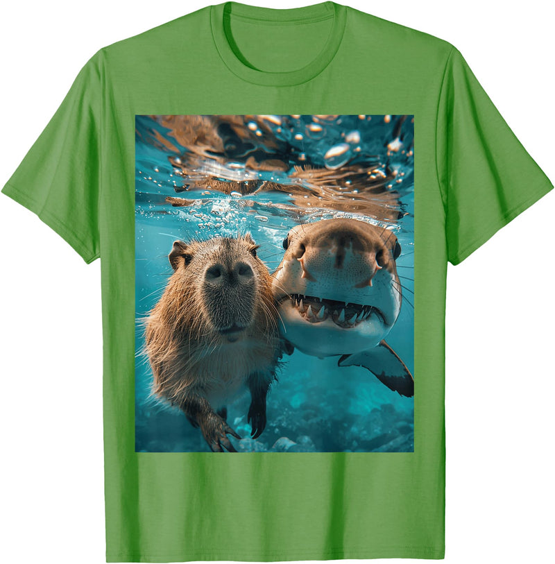 Funny Graphic Capybara Gift Ideas Funny Graphic Capybara T-Shirt - Grass Green