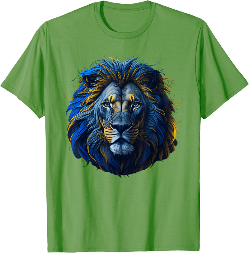 Lions, Astrology And Horoscope Tees Lion colorful lions King Of Animals From Africa T-Shirt - Grass Green