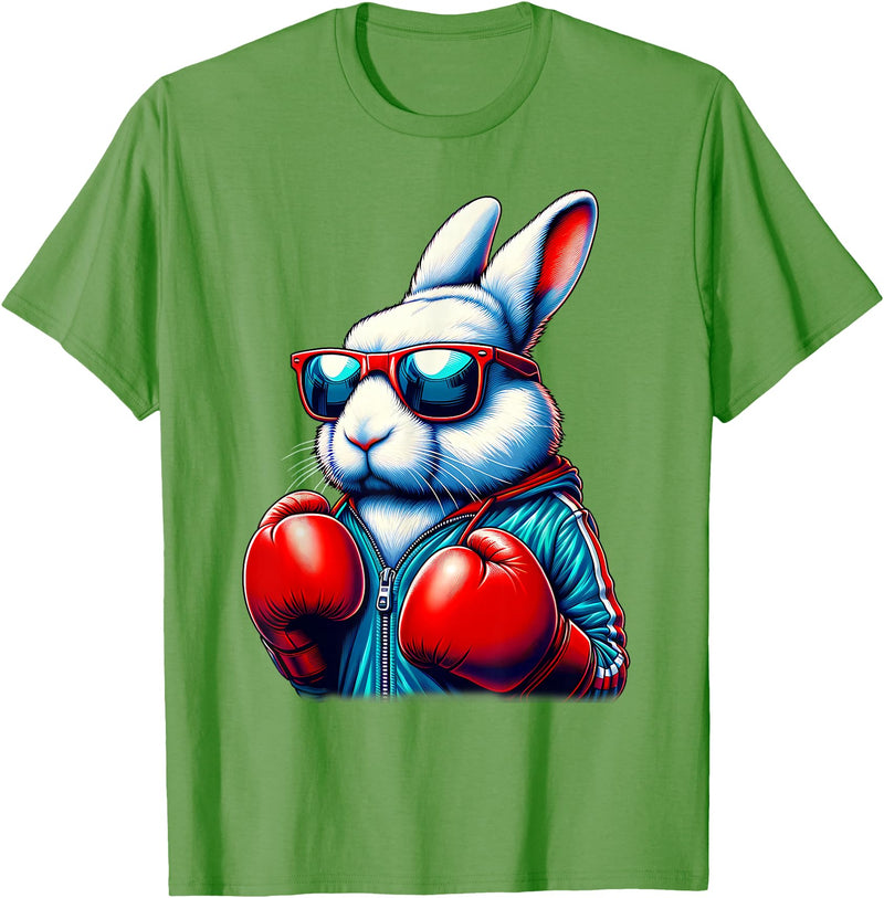 Happy Easter Bunny Boxing Rabbit Men Women Kid T-Shirt in Grass Green