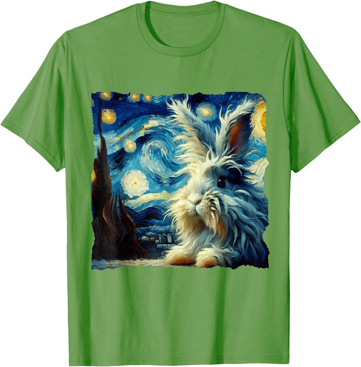 Lionhead Rabbit Starry Night T-Shirt in Grass Green