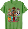 Cowboy Merry Christmas Tree Western Xmas Gifts Merry Christmas Trees Western Cowboy Buffalo Plaid Leopard T-Shirt - Grass