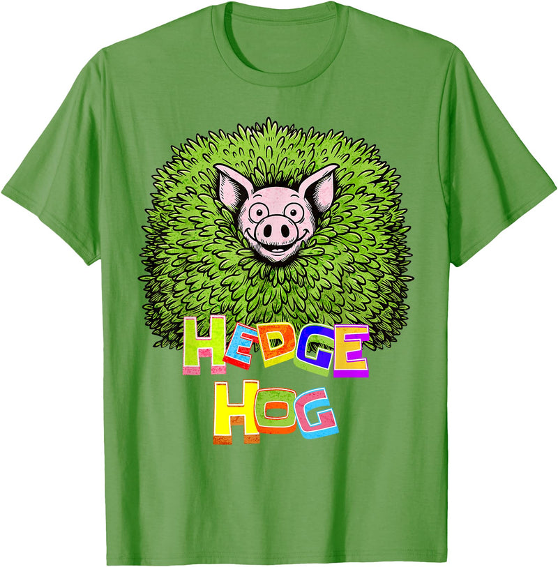 Wild Critter Lover Fun Farmer Combination Tees Hedge Hog Funny Hedgehog Pun Cute Animal How I Roll Pig Farm T-Shirt - Grass Green
