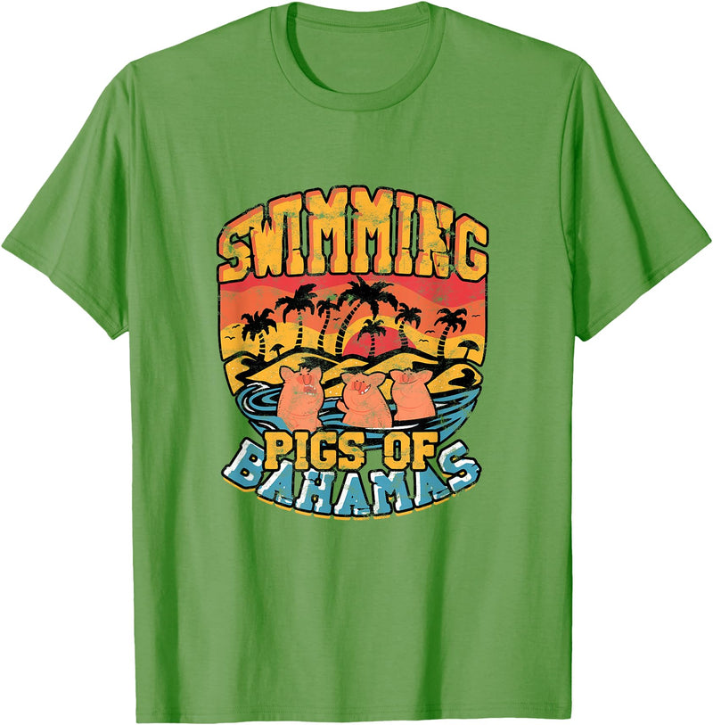 Swimming pigs of bahamas - Bahamas Cruising Swimming pigs of bahamas - Bahamas North Sea Beach Vacation T-Shirt - Grass Green