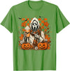 Halloween Pumpkin Ghost Autumn Leaves Graphic Cute Spooky Ghost Fall Halloween Coffee Latte Autumn Pumpkin T-Shirt - Grass