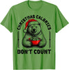 Funny Christmas Calories Polar Bear Xmas Food Tees Christmas Calories Don't Count Funny Polar Bear Cookie Meme T-Shirt - Grass Green