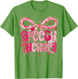 Speech Language Pathologist Valentines Day SLP Therapy T-Shirt - Grass Green