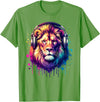 Funny Animal With Headphones Lion with Headphones T-Shirt - Grass Green