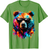 Funny Colorful Bear Lover Wildlife Colourful Bear with Sunglasses T-Shirt - Grass Green