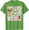 Floral Coquette Spring Easter Bunny Vintage Happy Easter T-Shirt in Grass Green