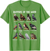 Bird Lover Hunters of the Wind Birds of Prey Falcon Owl Birding Raptors T-Shirt - Grass Green