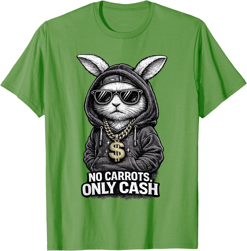 Funny Easter Bunny for Men Streetwear Hip Hop Rabbit T-Shirt in Grass Green