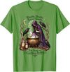 Double Toil And Trouble Witch Gothic Dark Humor Double Double Toil and Trouble Fire Burn Cauldron Bubble T-Shirt - Grass
