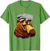 Retro Bear with Cheese for Boys Funny Animal humor Retro Bear Eating Cheese with a Grater Hat T-Shirt - Grass Green