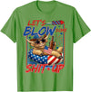 Let's Blow Some Shit Up, July 4th Highland Cow, America USA T-Shirt - Grass Green