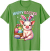 Farm Animal Lovers Cute Pig Easter Holiday Gifts Happy Easter Farm Animal Pig Lovers Bunny Women Kids Girls T-Shirt - Grass Green