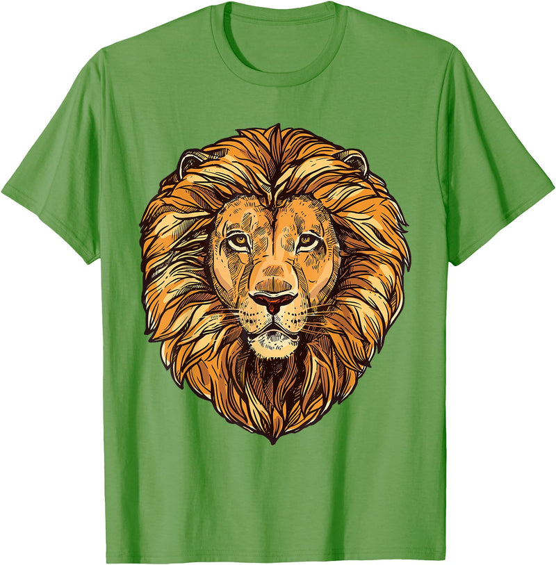 ROSS BOSS Majestic Lion Mane Detail Art T-Shirt - Grass Green