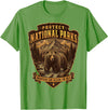 National Parks Conservation Co Protect National Parks Bear Vintage Arrowhead Badge Apparel T-Shirt - Grass Green