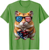Hamster 4th Of July American Independence Day USA Patriotic T-Shirt - Grass Green
