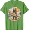 Retro Coastal Surf Bear Vintage Beach Apparel Vintage California Surf Bear Beach Retro Coastal Summer T-Shirt - Grass Green