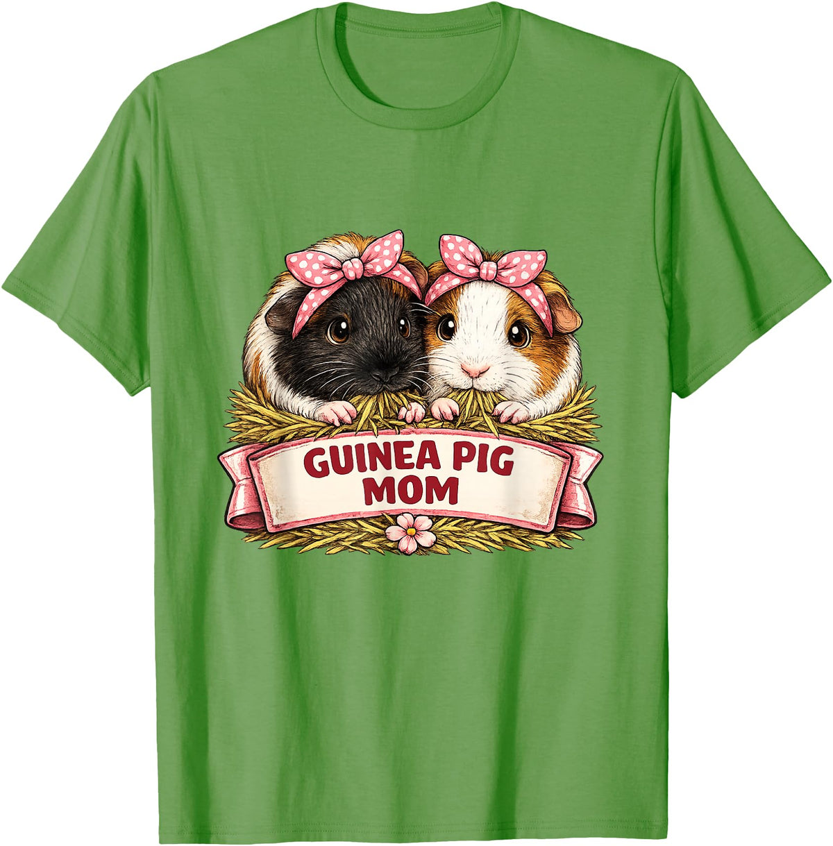 Cute Guinea Pig Mom Cavy Lover Apparel Co Guinea Pig Mom T-Shirt - Grass Green
