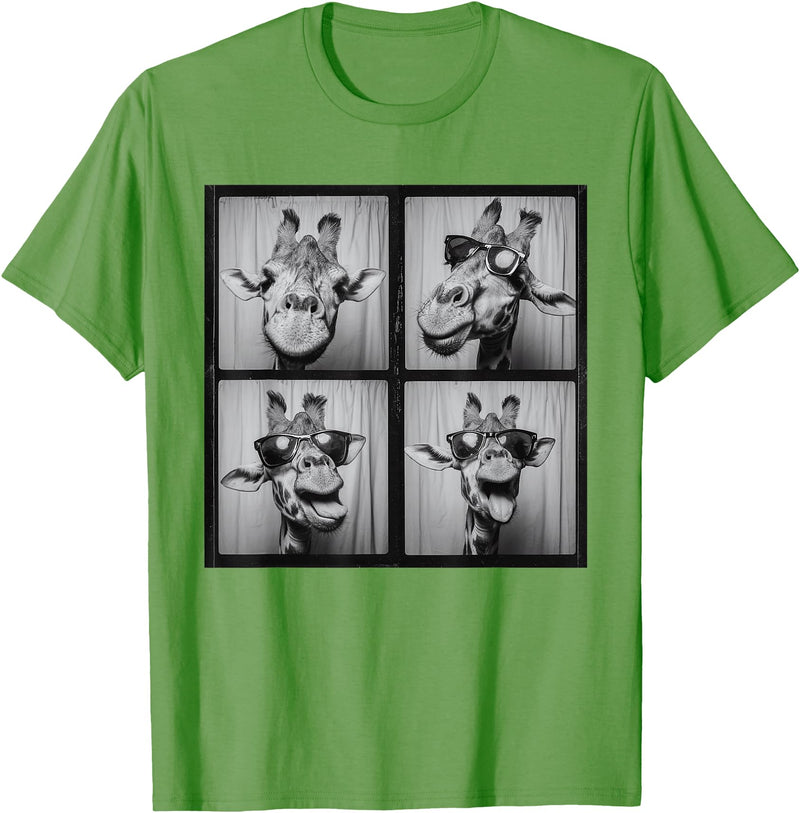 FunnyGiraffeCo. Funny Giraffe Sunglasses T-Shirt - Grass Green