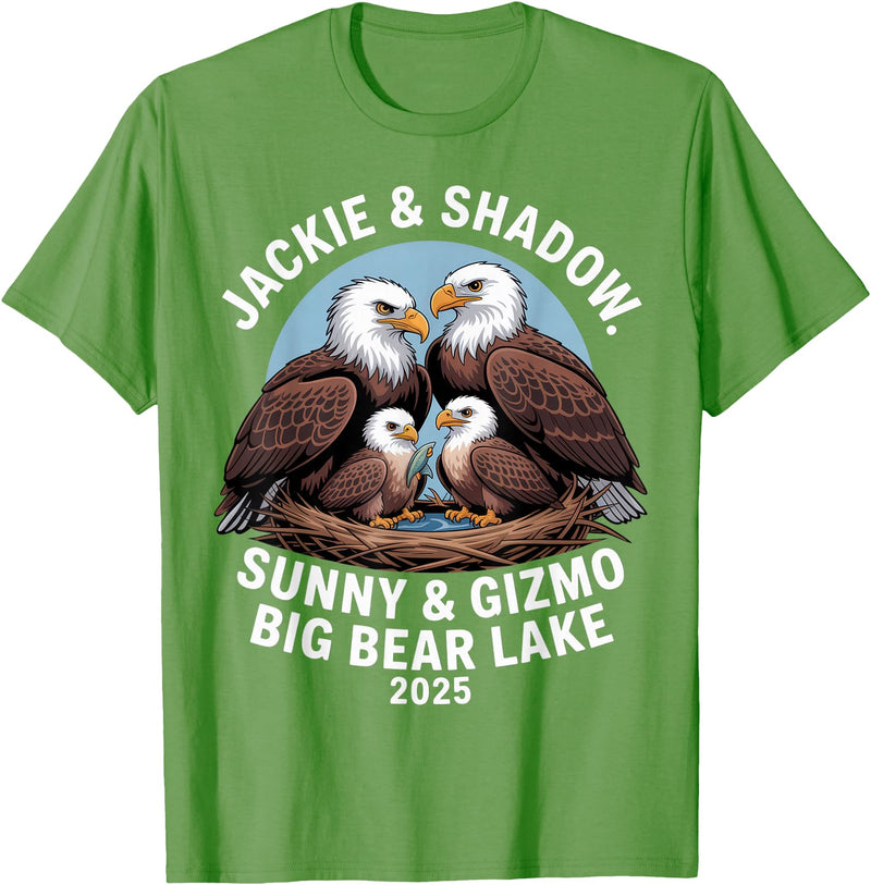 Nature Wildlife Art Prints Jackie & Shadow Sunny & Gizmo Big Bear Lake 2025 Eagle T-Shirt - Grass Green