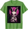 Anime Rabbit Goth Teddy Bear Gothic Anime Bunny T-Shirt in Grass Green