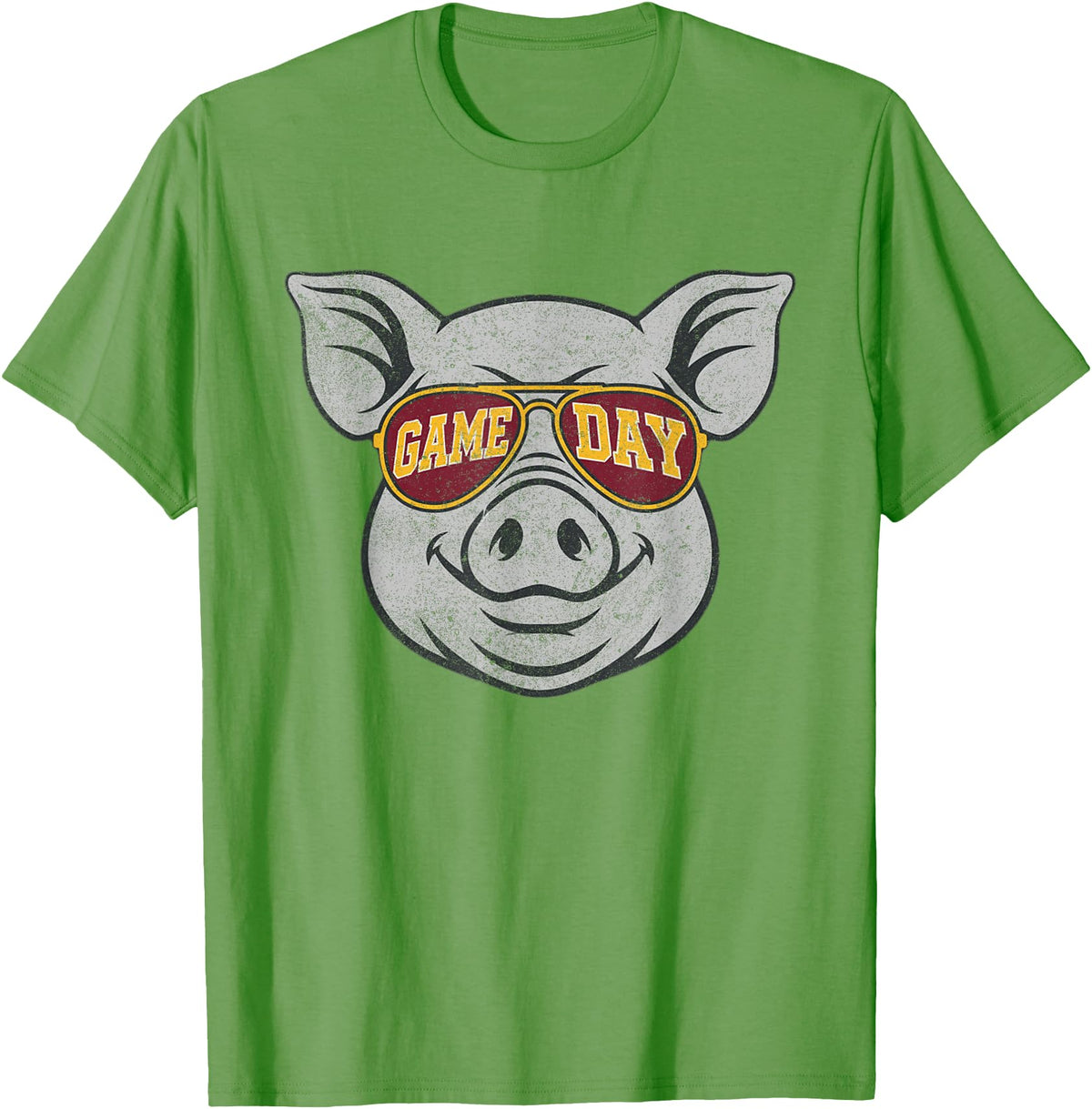 Game Day Pig Tee-TShirt Gifts Game Day Pig T-Shirt - Grass Green