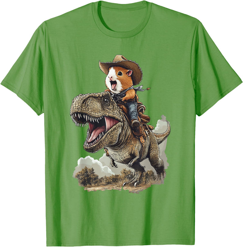 Animal Cowboy Guinea Pig Rex Cowboy T-Shirt - Grass Green