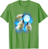Animals howling blue 3 Polar Bear Howling at the Moon Colorful Blue T-Shirt - Grass Green