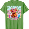 Highland Cow Easter Cute Western Farm Apparel Howdy Easter Cute Highland Cow Bunny Ears Western Easter T-Shirt - Grass Green