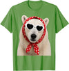 Funny Polar Bear with Sunglasses Cute Polar Bear Lover Heart Sunglasses T-Shirt - Grass Green