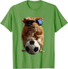 Animal Soccer Design Guinea Pig Soccer T-Shirt - Grass Green