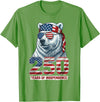 Patriotic Bear Freedom Anniversary Celebration Polar Bear 250 Years of Independence Patriotic America 1776 T-Shirt - Grass Green